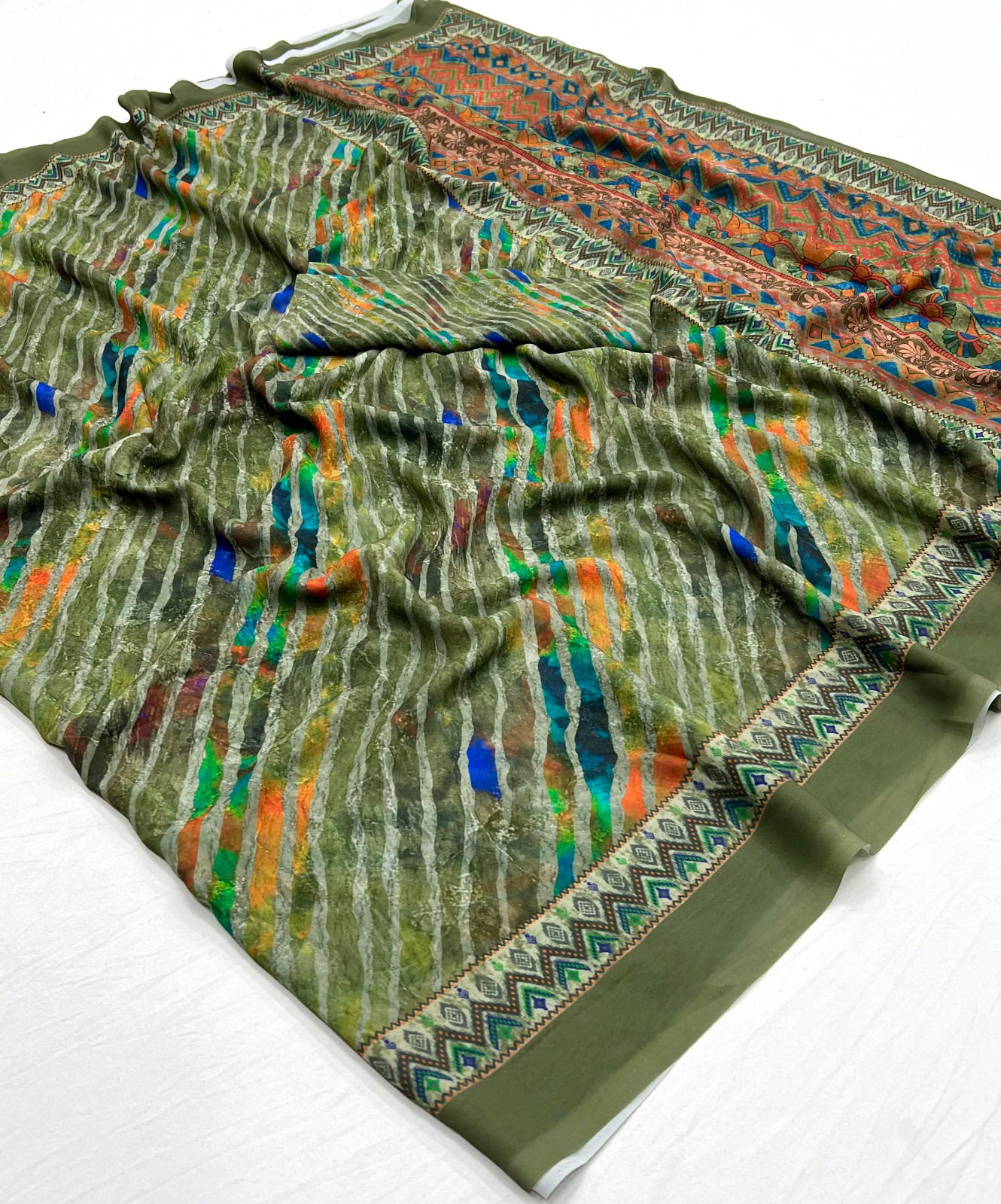 SRC Sanjawani Georgette Printed Non Catalog Sarees Wholesale Price In Surat
